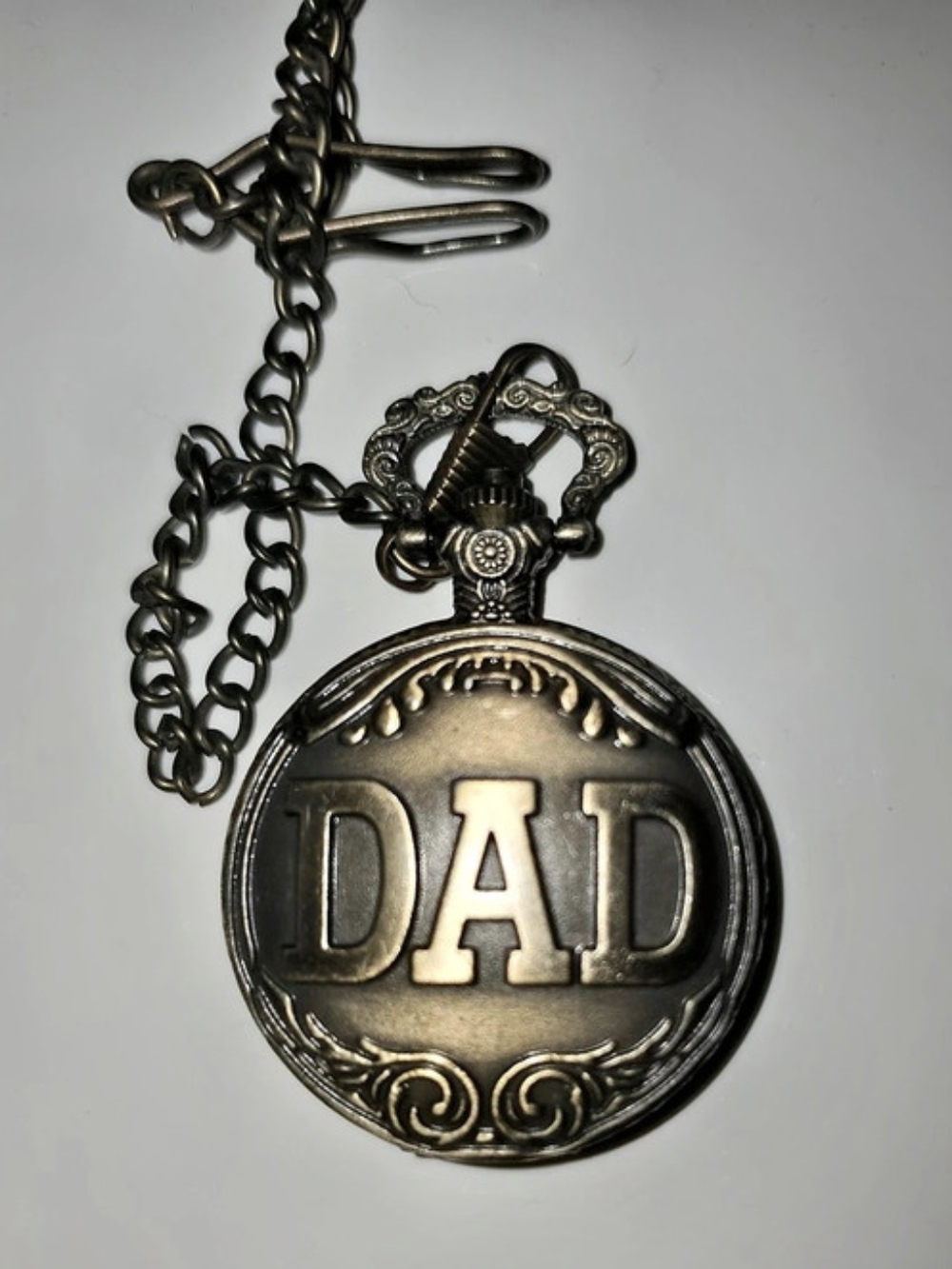 Dad Quartz Pocket Watch Necklace Black & Gold